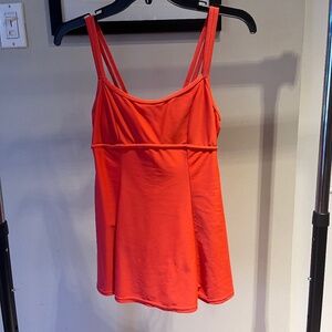 Bright Coral Skirted One-Piece Swimsuit - Size 6